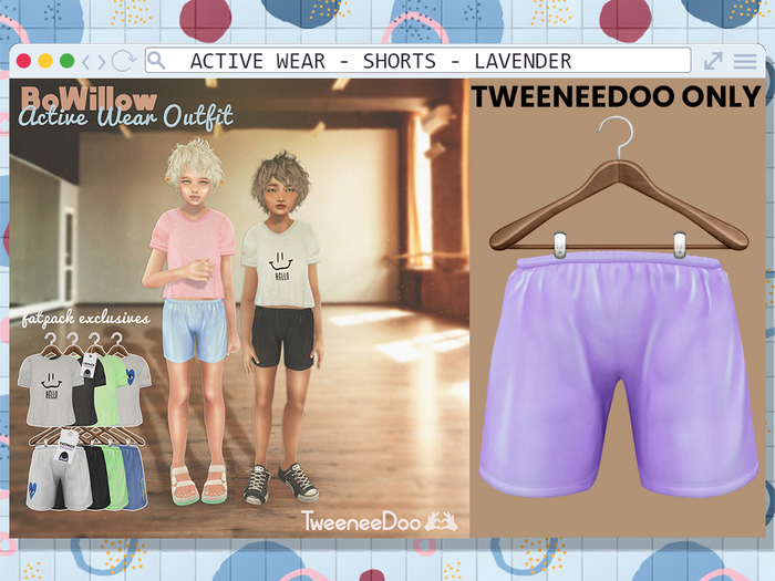 BoWillow - Active - Shorts LAVENDER