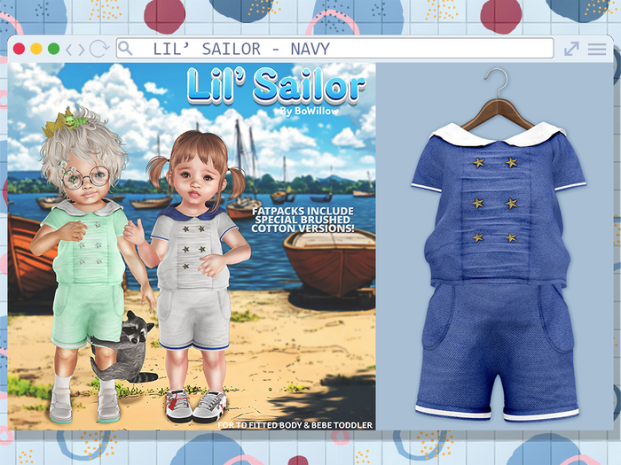 :BoWillow: Lil' Sailor - Solids - Navy