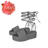 Grey Tied Sandals KUPRA