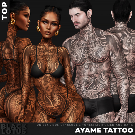 [BL] Ayame tattoo unisex // top
