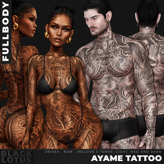 [BL] Ayame tattoo unisex // fullbody