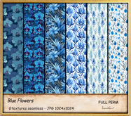 Blue Flowers  textures  jpg 1024X1024 full perm
