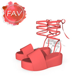 Fuchsia Tied Sandals REBORN