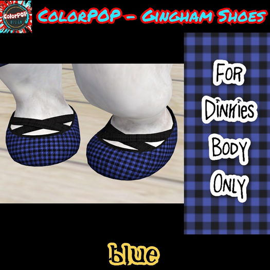 ColorPOP - Dinkies Gingham Shoes - Blue BOX (ADD to Unpack)
