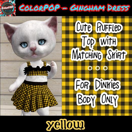 ColorPOP - Dinkies Gingham Dress - Yellow BOX (ADD to Unpack)