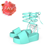 Teal Tied Sandals REBORN