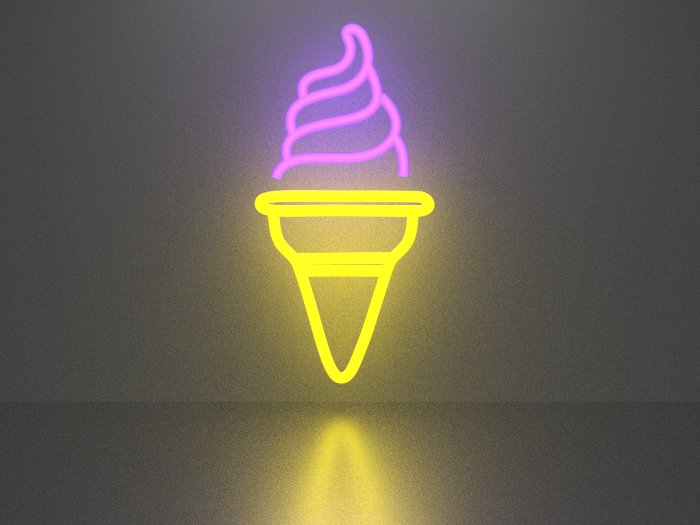 Ice cream 5 neon sign Full Permission