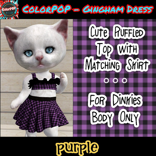 ColorPOP - Dinkies Gingham Dress - Purple BOX (ADD to Unpack)