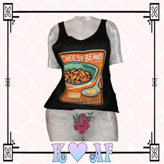 Cheesy Beans Tank Black F