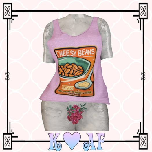 Cheesy Beans Tank Pink F