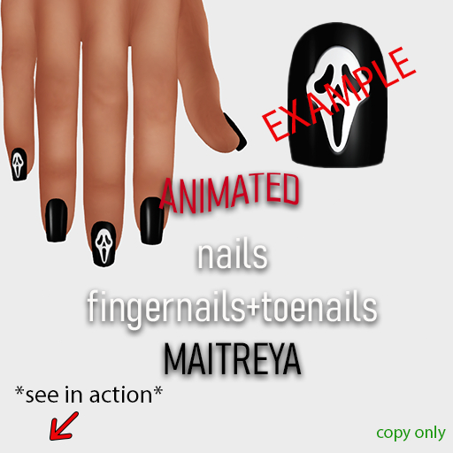 *PROMO* ANIMATED NAILS (GHOST FACE) - MAITREYA