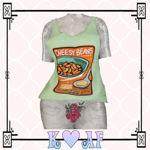 Cheesy Beans Tank Green F