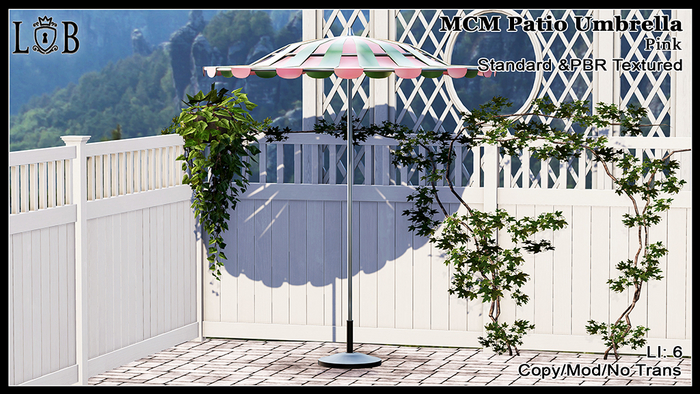~L:B~ MCM Outdoor Umbrella - Pink  