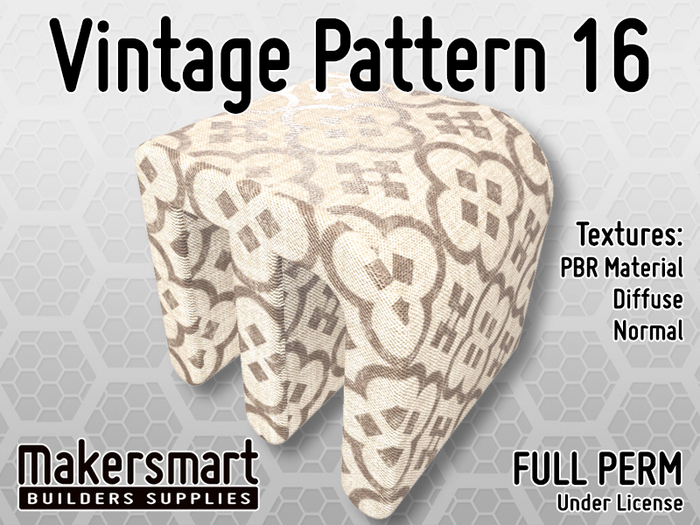 PBR Materials: Fabric Vintage Pattern 16