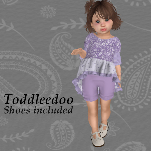 TD Lavender Ruffle Blouse and Shorts (fitted)