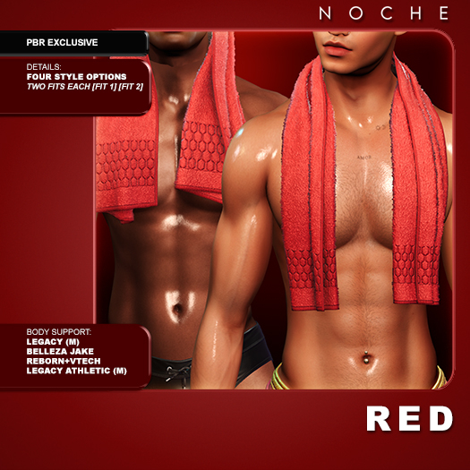 Noche. Beach Towel Red