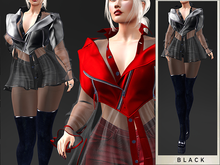 GGVG AINE SHIRT WITH JACKET&SHORT BLACK