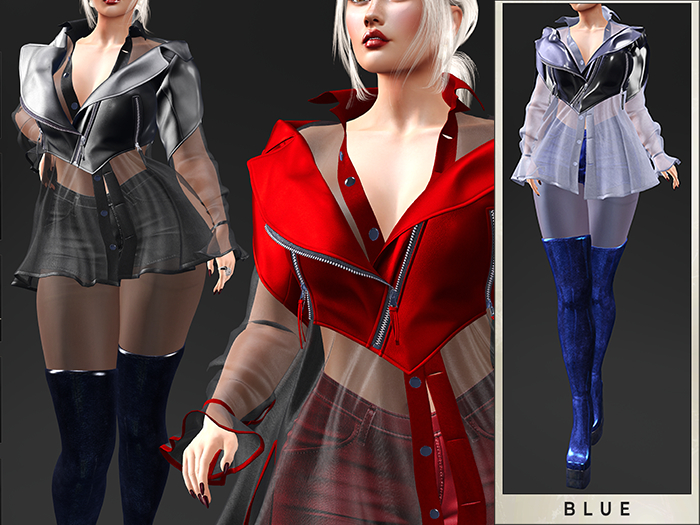 GGVG AINE SHIRT WITH JACKET&SHORT BLUE