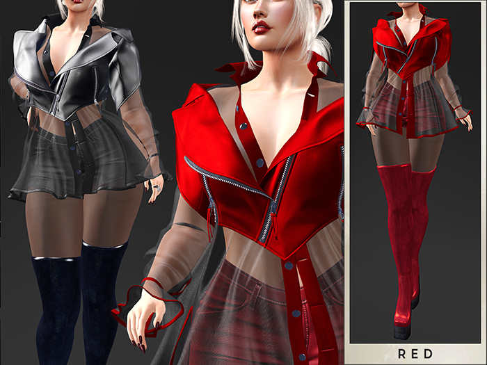 GGVG AINE SHIRT WITH JACKET&SHORT RED