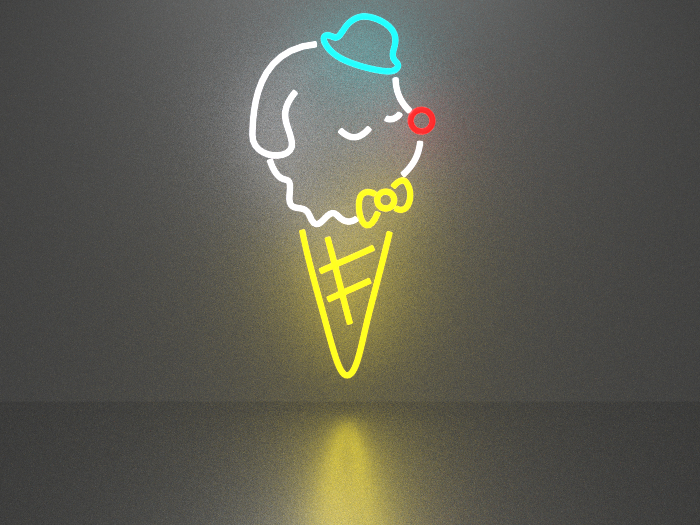Ice cream 11 neon sign Full Permission