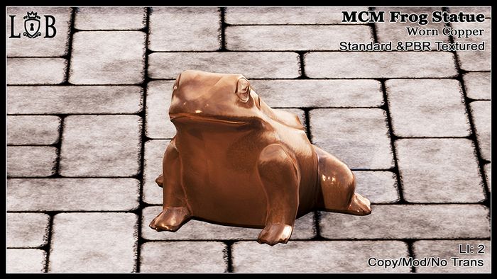 ~L:B~ Frog Statue - Worn Copper