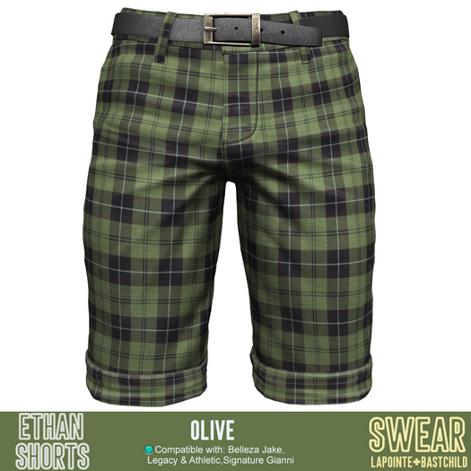 Plaid Shorts - Ethan - OLIVE
