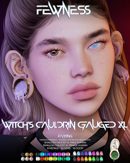 Fewness - Witch's Cauldron Gauged XL Earring