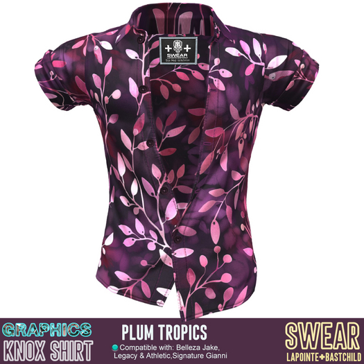 Shirt - Knox GRAPHICS - PLUM TROPICS