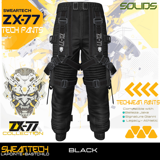 Tech Cargo Pants - ZX-77 BLACK