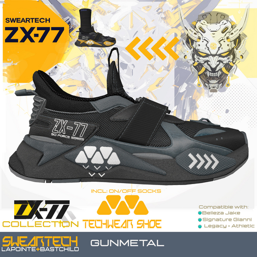 Sneakers - Techware ZX-77 GUNMETAL