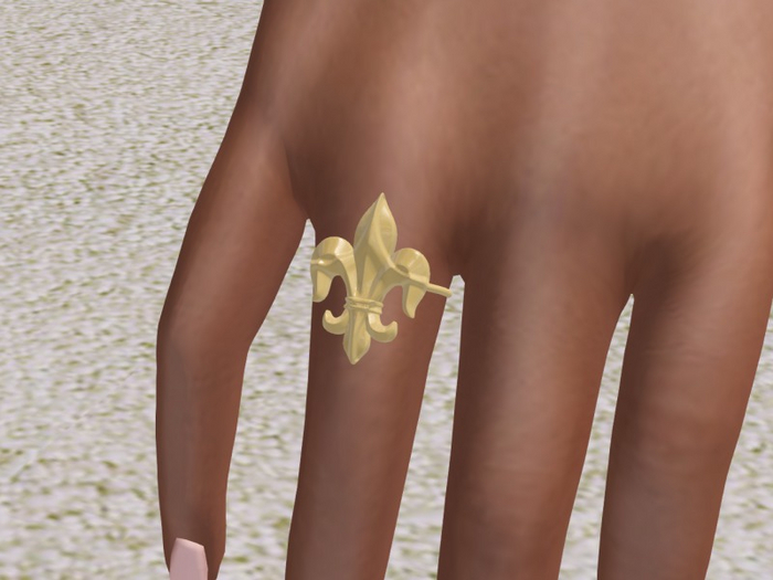 TM Fleur De Lis Right Hand Ring - BENTO - MC - Right Ring Finger