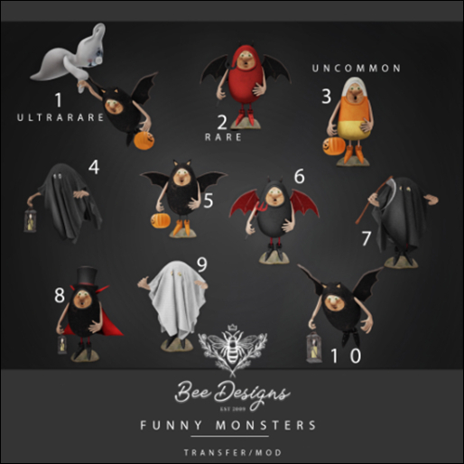 02 Bee Designs Funny Monsters RARE