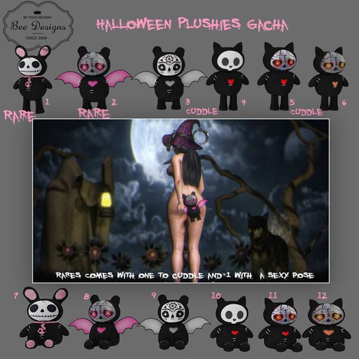 02 Bee Designs Halloween Plushies RARE