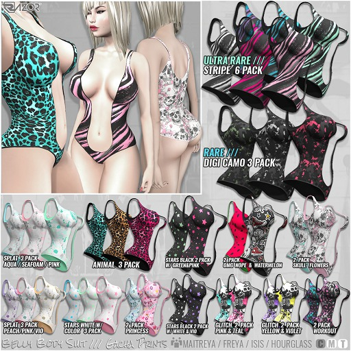 Razor/// Belly Body Suit - Digi Camo - 3Pack RARE
