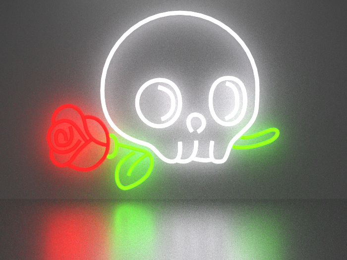 Skull 3 neon sign Full Permission