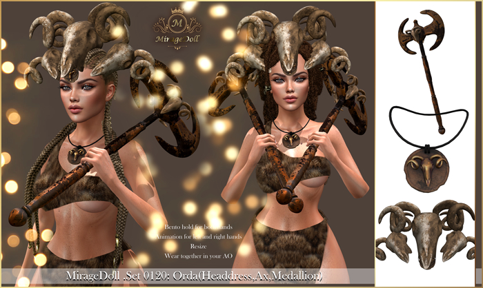 MirageDoll .Set 0120: Orda(Headdress,Ax,Medallion)
