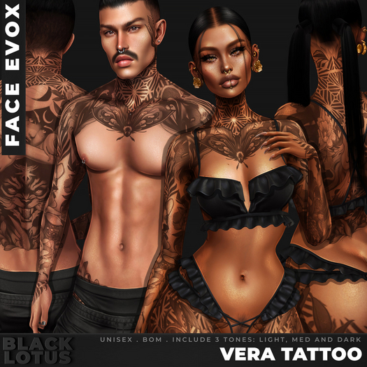 [BL] Vera tattoo unisex // face evox