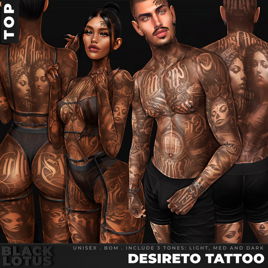 [BL] Desireto tattoo unisex // top