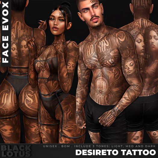 [BL] Desireto tattoo unisex // face evox