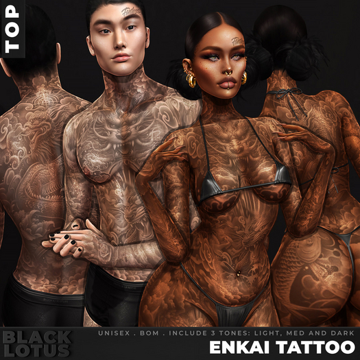 [BL] Enkai tattoo unisex // top