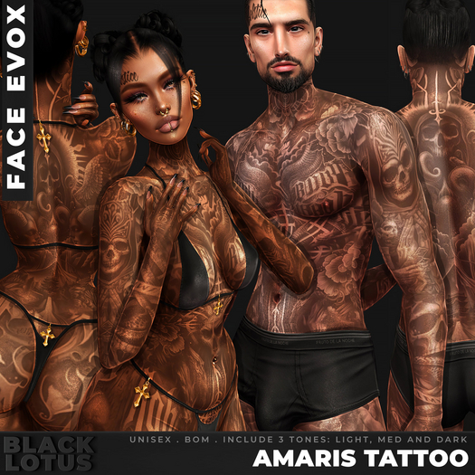[BL] Amaris tattoo unisex // face evox