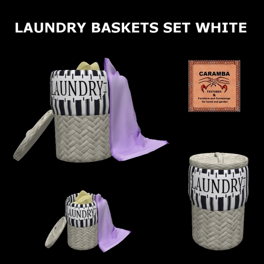 Laundry baskets set - white