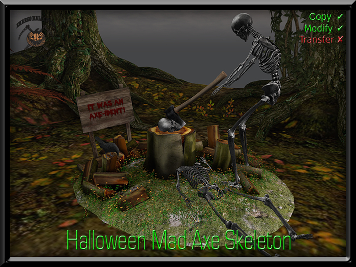 HALLOWEEN MAD AXE SKELETON