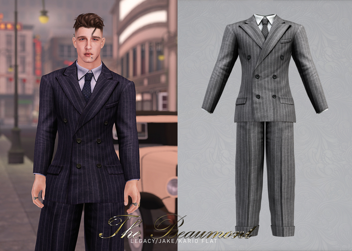 KLN SZN - The Beaumont 1940s Pinstripe Suit Ash
