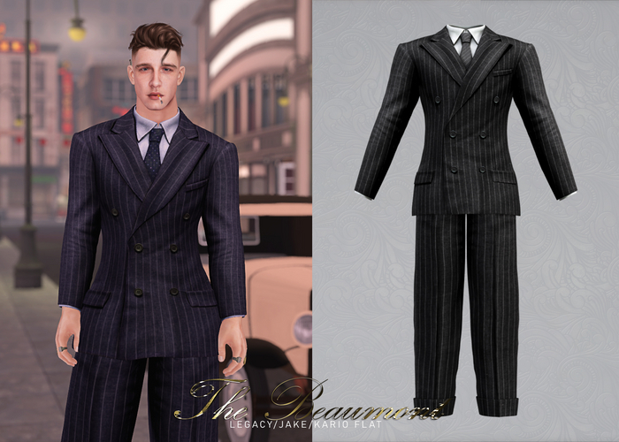 KLN SZN - The Beaumont 1940s Pinstripe Suit Black