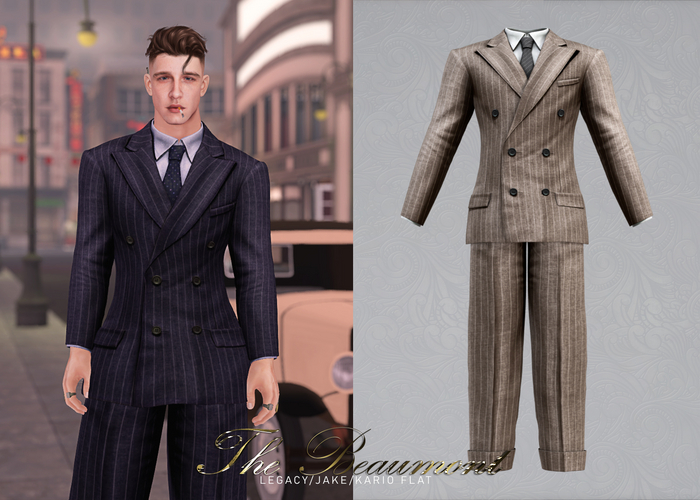 KLN SZN - The Beaumont 1940s Pinstripe Suit Salmon