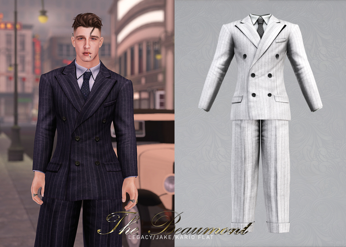 KLN SZN - The Beaumont 1940s Pinstripe Suit White