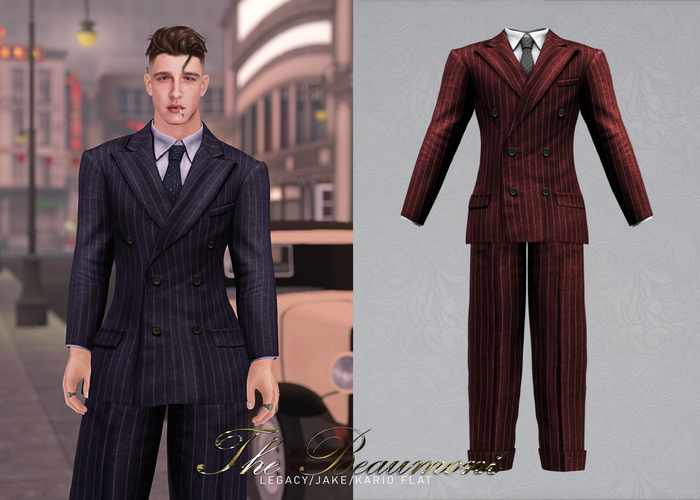 KLN SZN - The Beaumont 1940s Pinstripe Suit Wine