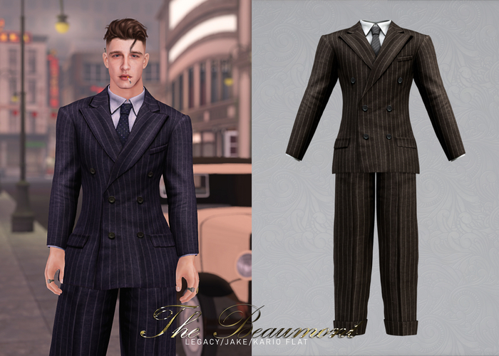 KLN SZN - The Beaumont 1940s Pinstripe Suit Coffee