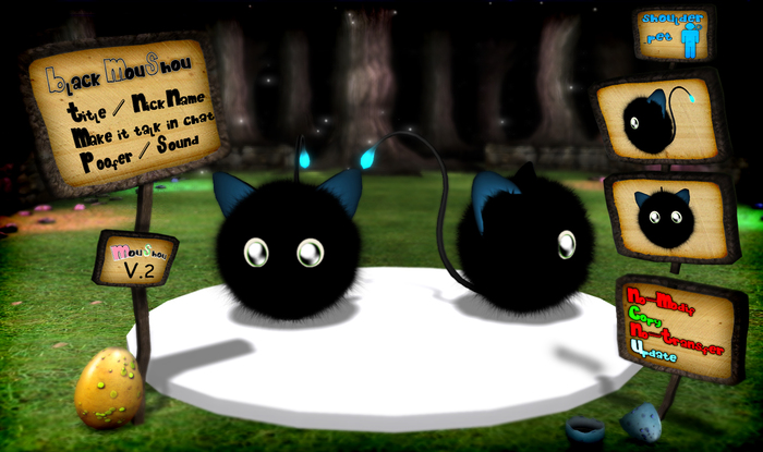 (: MW :) BLACK Mini Moushou V2 (Shoulder Pet)